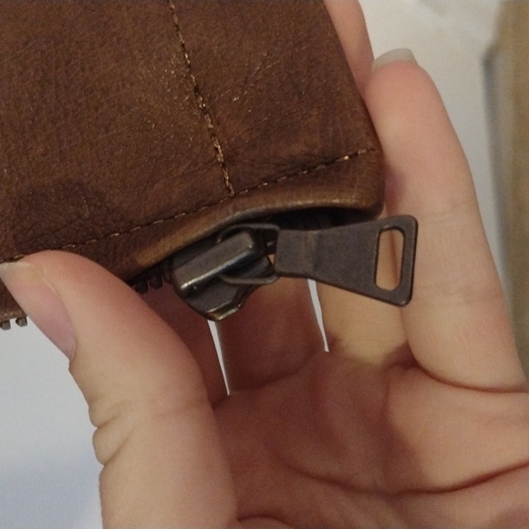 a.n.a. Brown Leather Jacket Size L - Picture 6 of 8